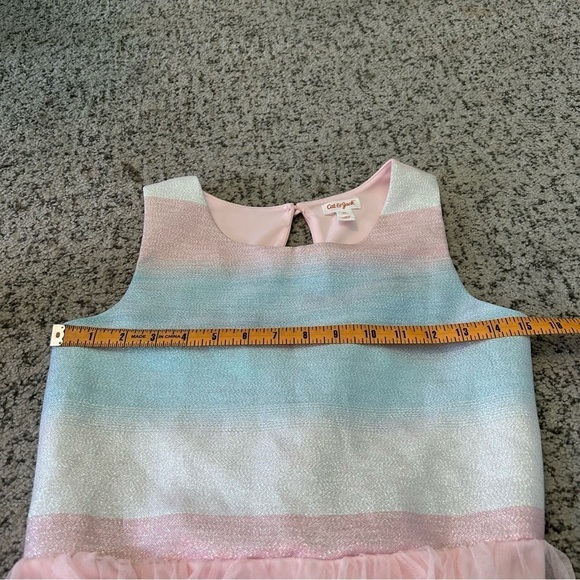 Cat & Jack Pink & Blue Glitter Flowy Sleeveless MIDI Dress Size XL - Picture 8 of 10
